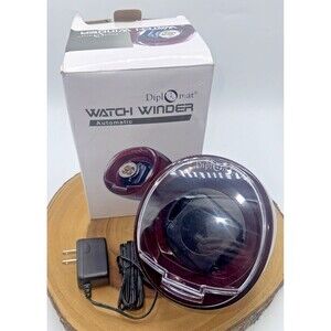 Diplomat Single Watch Winder Multi Directional Winder - Burgundy New Open Box